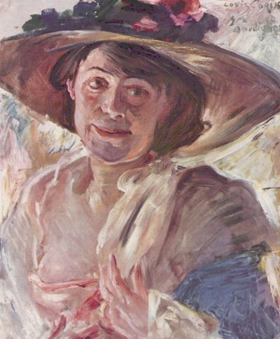 Frau mit Rosenhut von Lovis Corinth